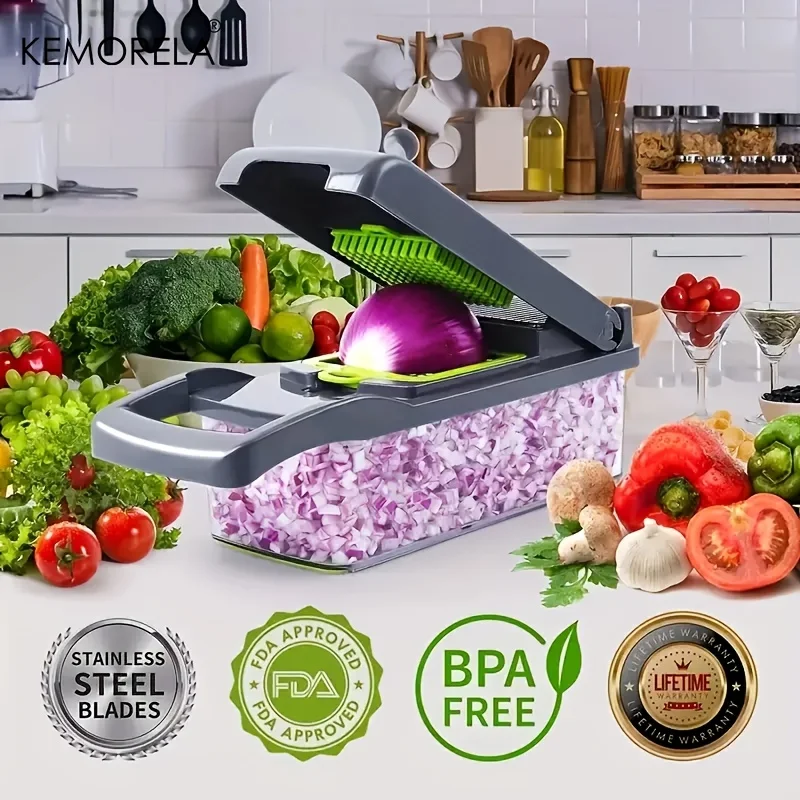 14/16 in 1 Multifunctional Vegetable Chopper Onion Chopper Handle Food Grate Food Chopper Kitchen Vegetable Slicer Dicer