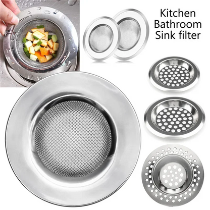 1PCS Kitchen Sink Filter Stainless Steel Mesh Sink Strainer Filter Bathroom Sink Strainer Drain Hole Filter Trap Waste