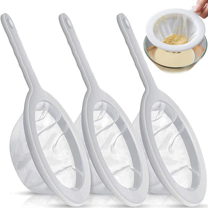 100/200/400 Mesh Washable Nylon Ultra Fine Filter Mesh Strainer Spoon Sieve Soy Milk Juice Coffee Tea Filter Kitchen