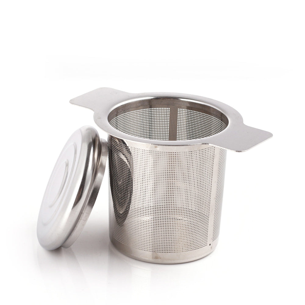 High Quality With Cover Tea Infuser Stainless Steel Coffee Tea Strainer Grid Binaural Net Leak Tea Mesh Tea Filter Tools