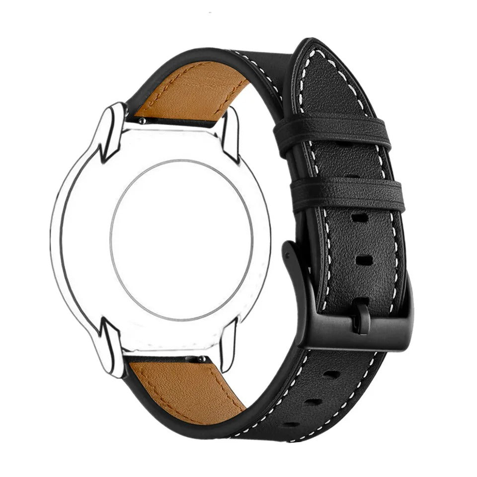 Classic Genuine Leather Watch Band Strap, Quick Release Wristband, Premium Replacement for Men and Women