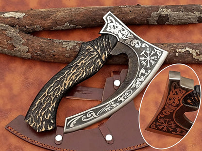 13" Handcrafted Pizza Axe Viking Pizza Axe Authentic Handmade Pizza Hatchet Ideal Choice for Culinary Enthusiasts