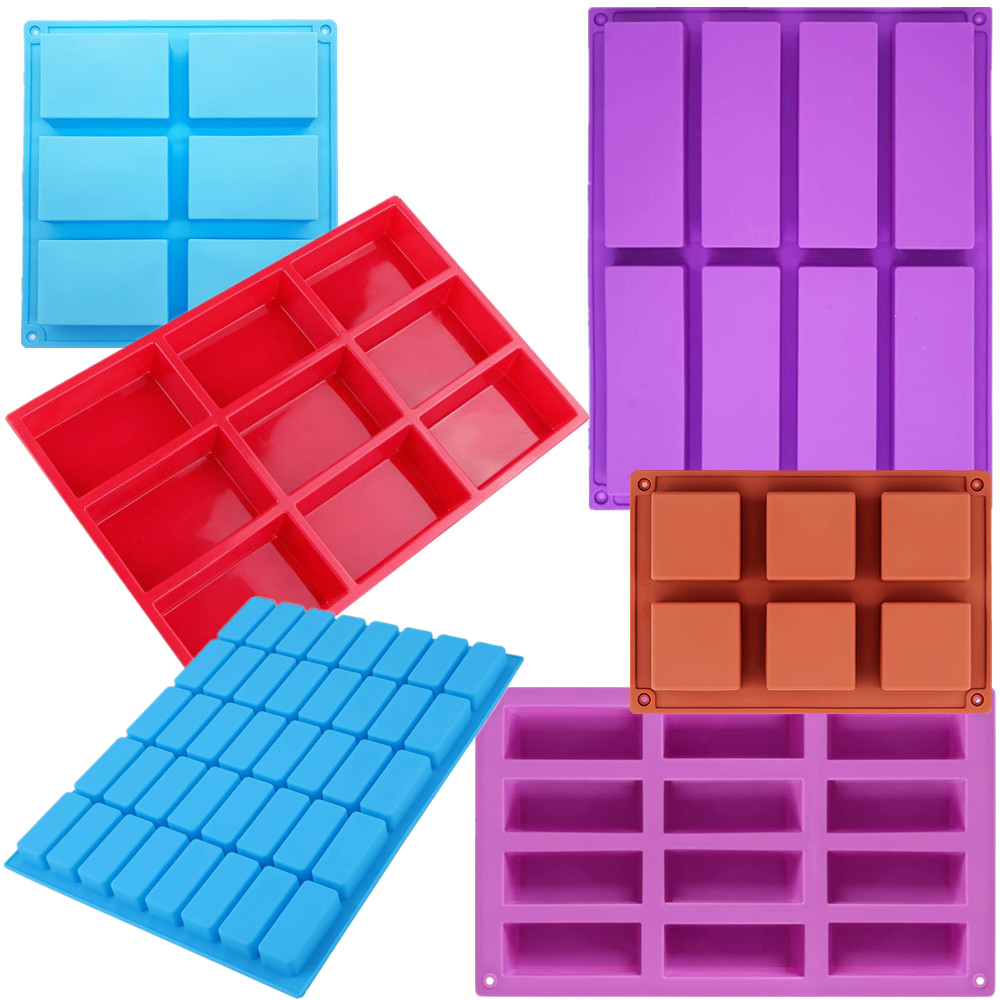 Silicone Rectangle Cake Pan Square Soap Molds Pudding Muffin Loaf Brownie Cornbread Mold