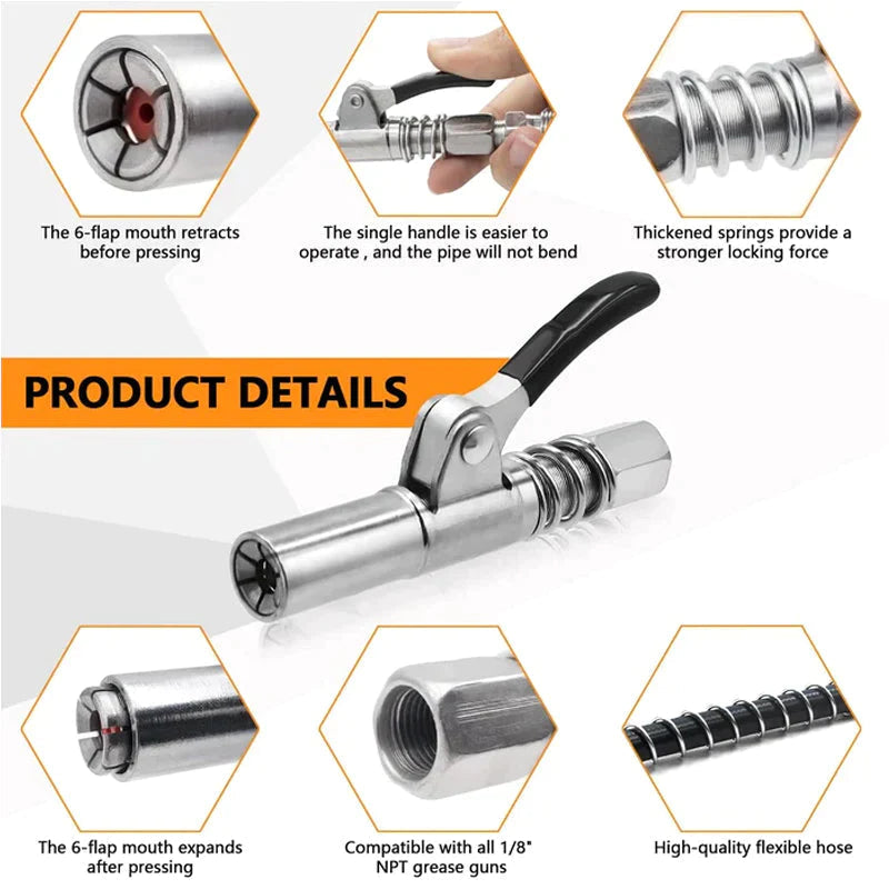 Strong Lock on Grease Couplers 6