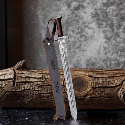 Hand Forged Damascus Steel Swiss Dagger Viking Gladius Double Edge Sword Gladiator Blood Grooved Sword