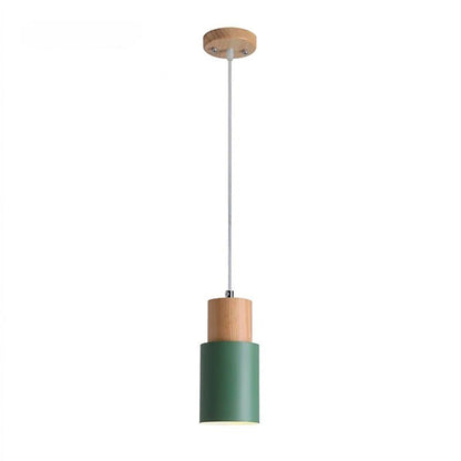 Designer Nordic Wooden Base Hanging Light green
