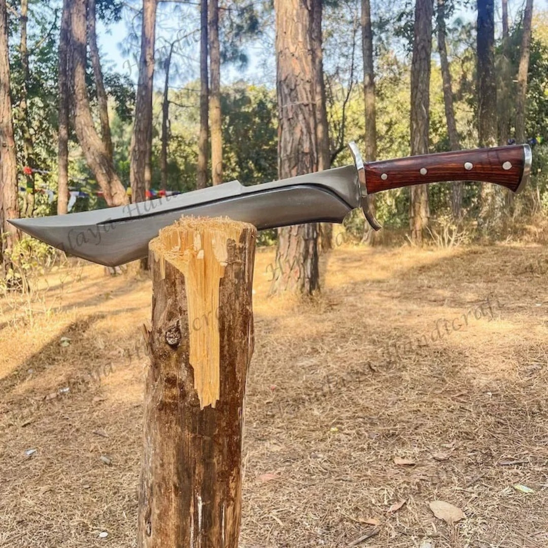 Full Tang Bowie Knife Custom Handmade Hunting Survival Outdoor Knife Carbon Tactical Machete Knife Survival Bowie Knife (1).jpg