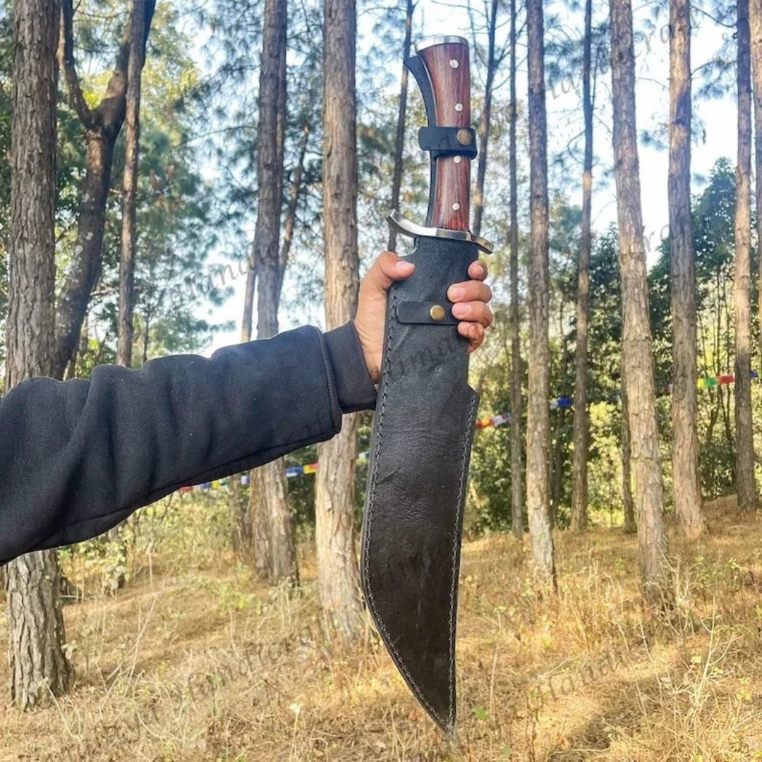 Full Tang Bowie Knife Custom Handmade Hunting Survival Outdoor Knife Carbon Tactical Machete Knife Survival Bowie Knife (2).jpg