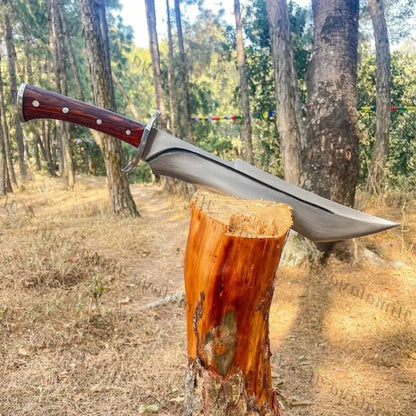 Full Tang Bowie Knife Custom Handmade Hunting Survival Outdoor Knife Carbon Tactical Machete Knife Survival Bowie Knife