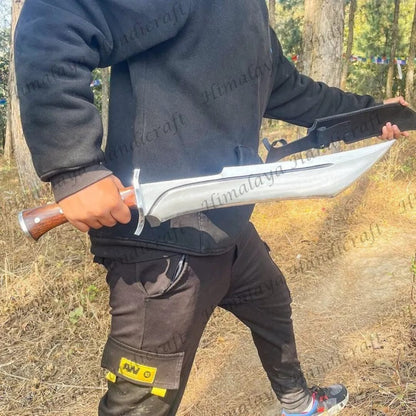 Full Tang Bowie Knife Custom Handmade Hunting Survival Outdoor Knife Carbon Tactical Machete Knife Survival Bowie Knife (4).jpg