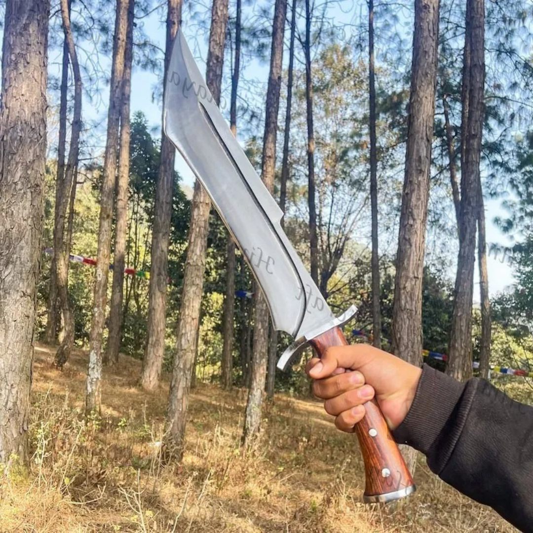 Full Tang Bowie Knife Custom Handmade Hunting Survival Outdoor Knife Carbon Tactical Machete Knife Survival Bowie Knife (6).jpg