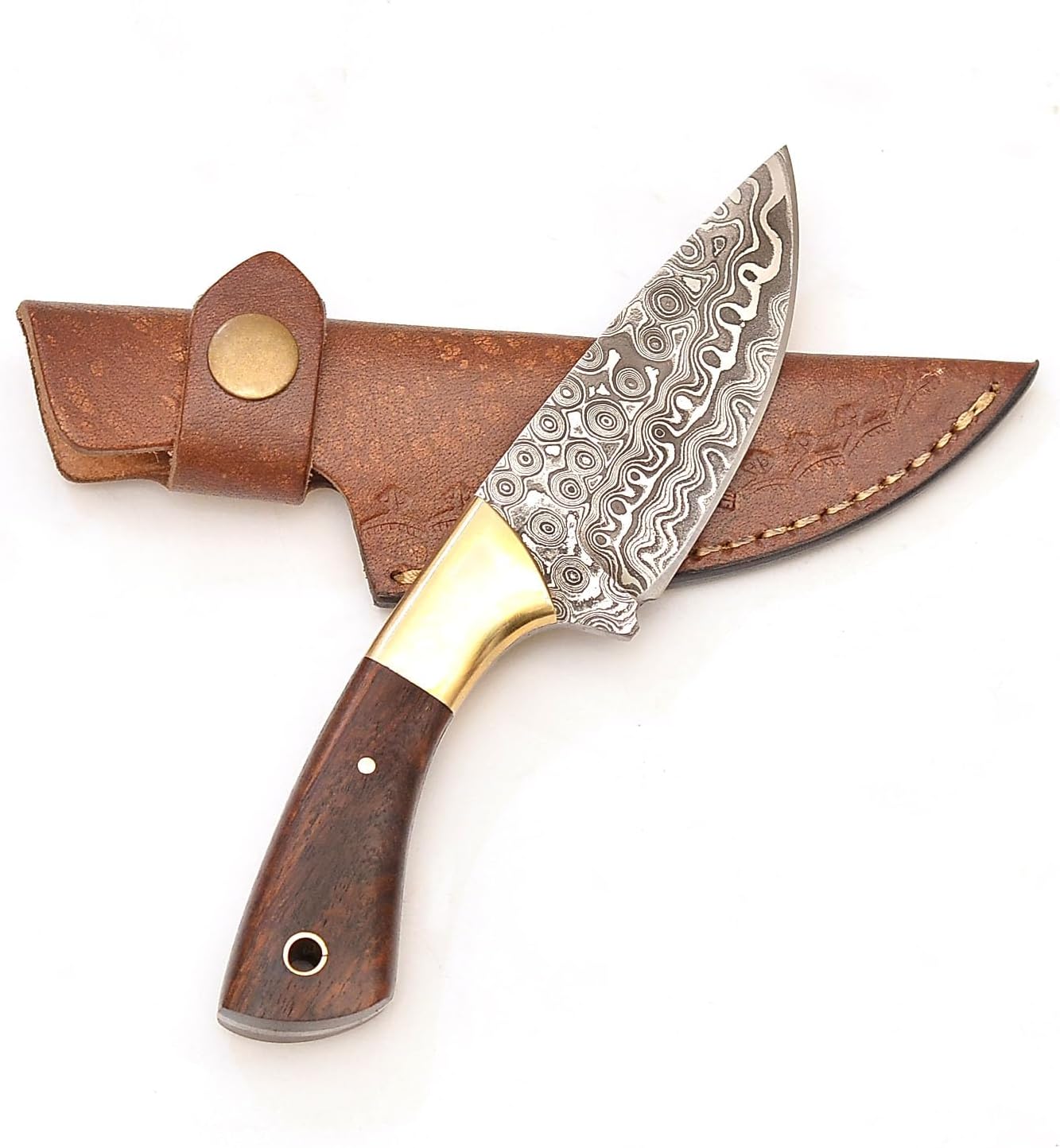 7 Inche Handmade Fixed Blade Damascus Steel Cowboy Knife Hunting EDC Survival Skinning and Camping Knife