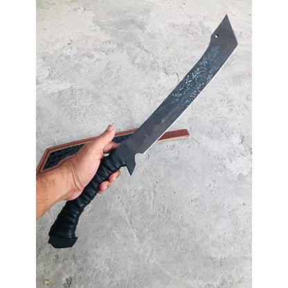 Oil Quenched Carbon Steel Full Tang Machete Knife Custom Handmade Hunting Knife (4).jpg