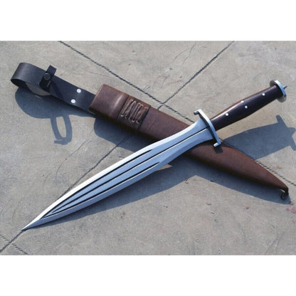 Double Edged Short Sword Full Tang Survival Outdoor Camping With Special Cover