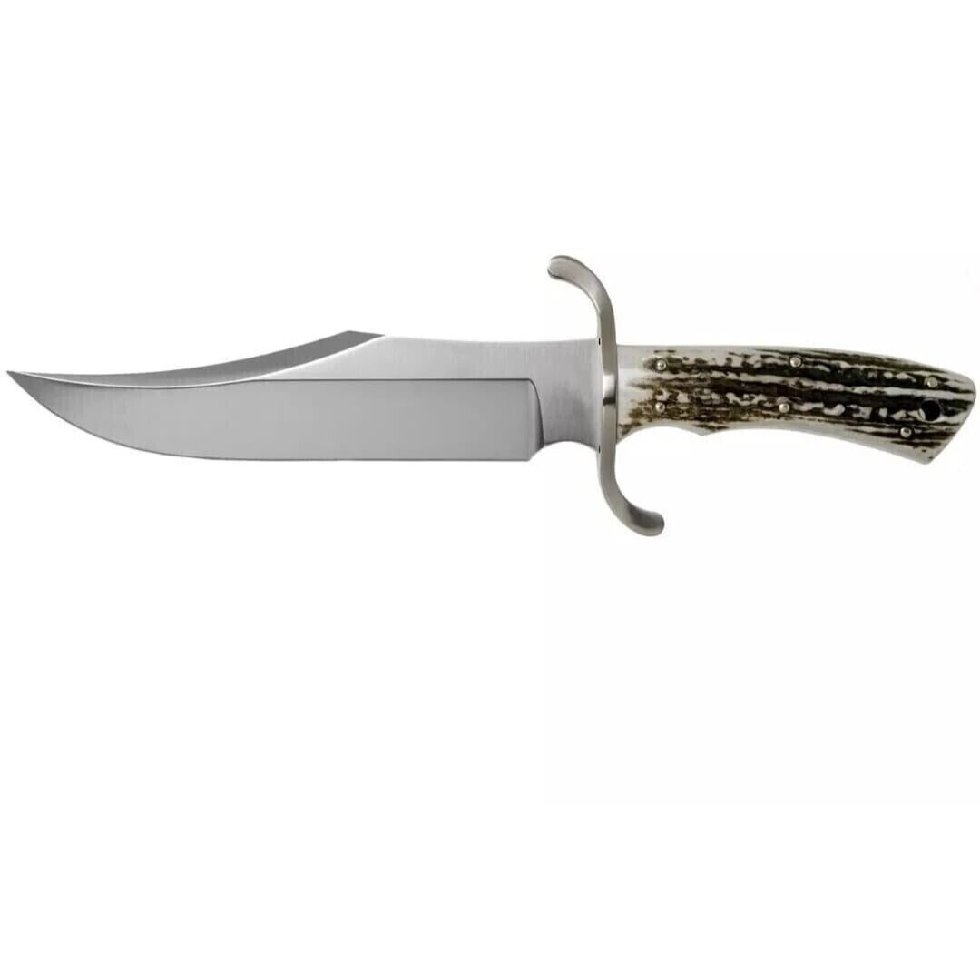 Stag Handle Custom Handmade Fixed Blade Bowie Knife D2 Tool Steel Hunting Knife (4).jpg
