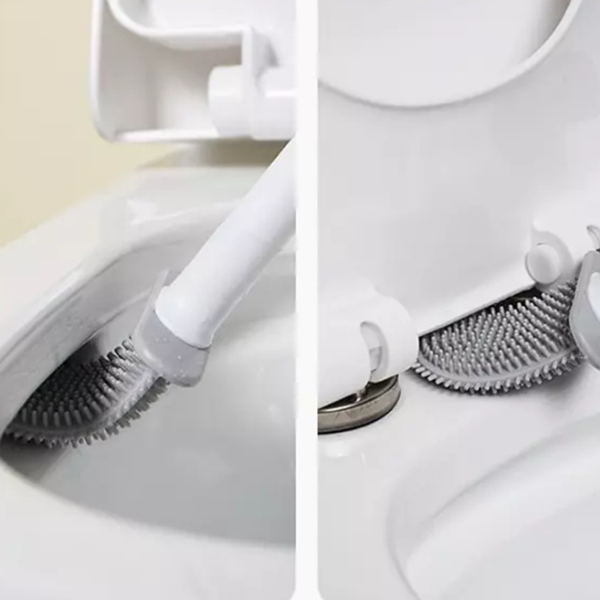 Wall-Mounted Silicone Toilet Brush with Quick-Dry Holder2