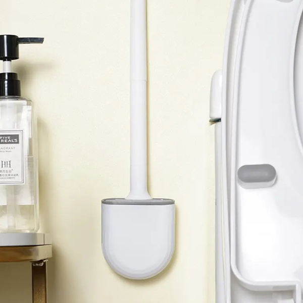 Wall-Mounted Silicone Toilet Brush with Quick-Dry Holder5