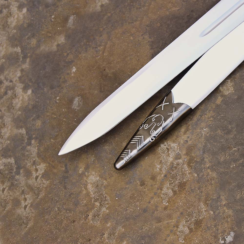 Engraved White Witcher Sword