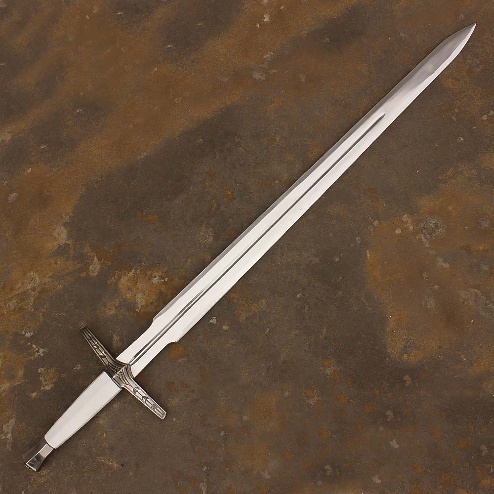 Engraved White Witcher Sword