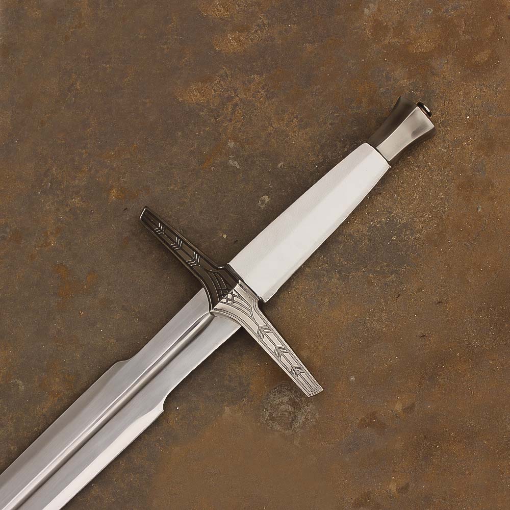Engraved White Witcher Sword