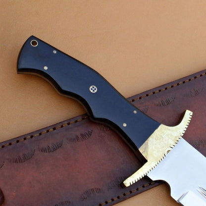 Mirror Polished Bowie Knife Full Tang Custom Handmade Bowie Knife Survival Out (1).jpg