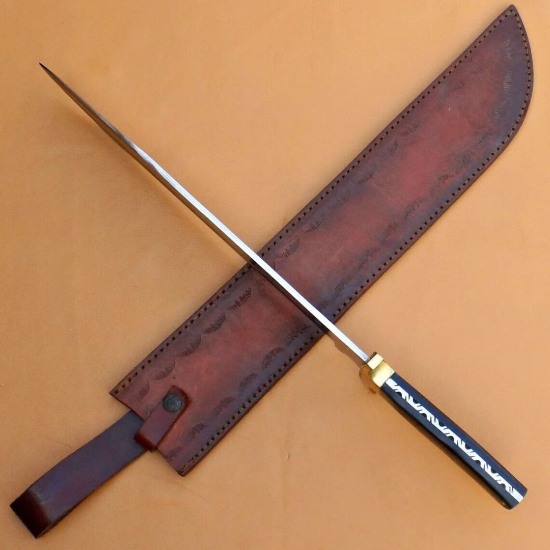 Mirror Polished Bowie Knife Full Tang Custom Handmade Bowie Knife Survival Out (3).jpg