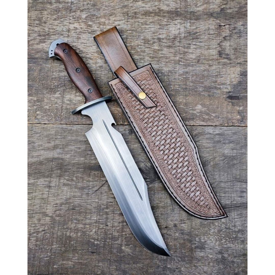Mirror Polished Bowie Knife Full Tang Custom Handmade Bowie Knife Survival Out Carbon Steel