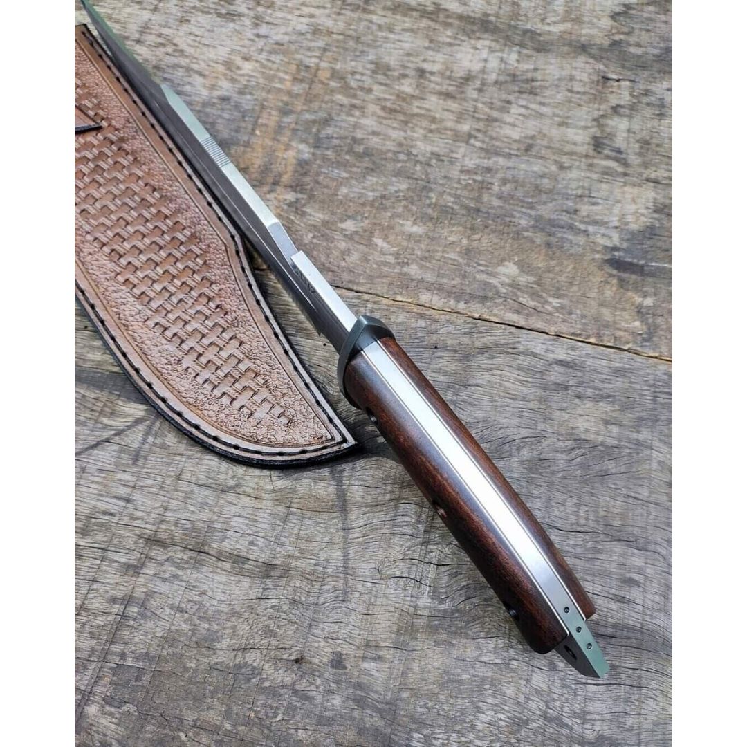 Forged Carbon Steel Bowie Knife Handmade Full Tang Hunting Knife Survival Camp (2).jpg