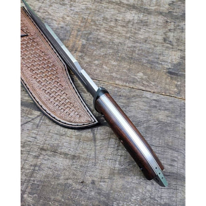 Forged Carbon Steel Bowie Knife Handmade Full Tang Hunting Knife Survival Camp (2).jpg