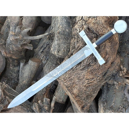 Viking Sword Mirror Polished Custom Handmade Sword Survival Outdoor Sword Double