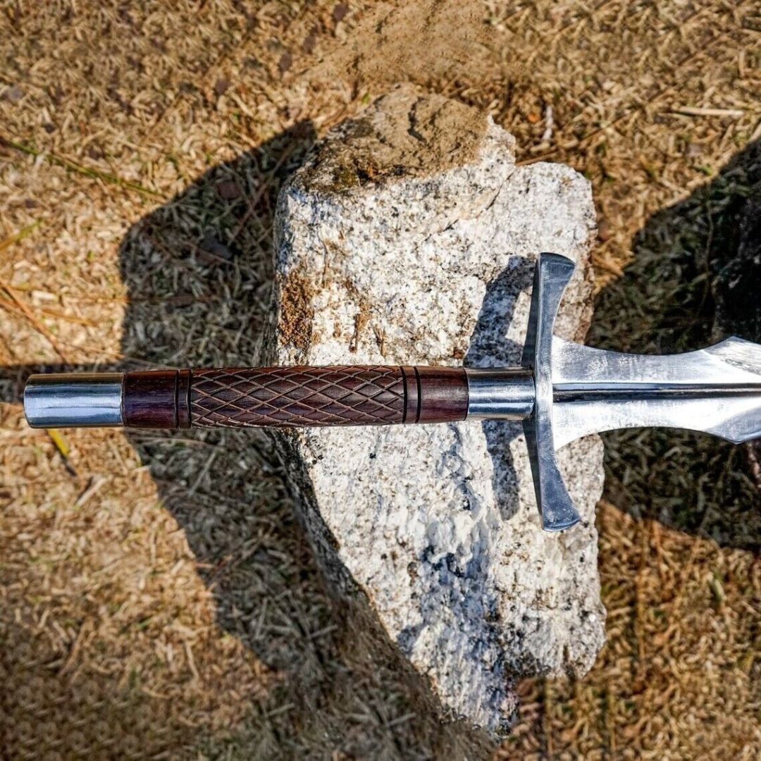 Custom Handmade Sword Double Edged Sword D2 Tool Steel Viking Outdoor Sword Edge (5).jpg
