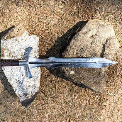 Custom Handmade Sword Double Edged Sword D2 Tool Steel Viking Outdoor Sword Edge (7).jpg