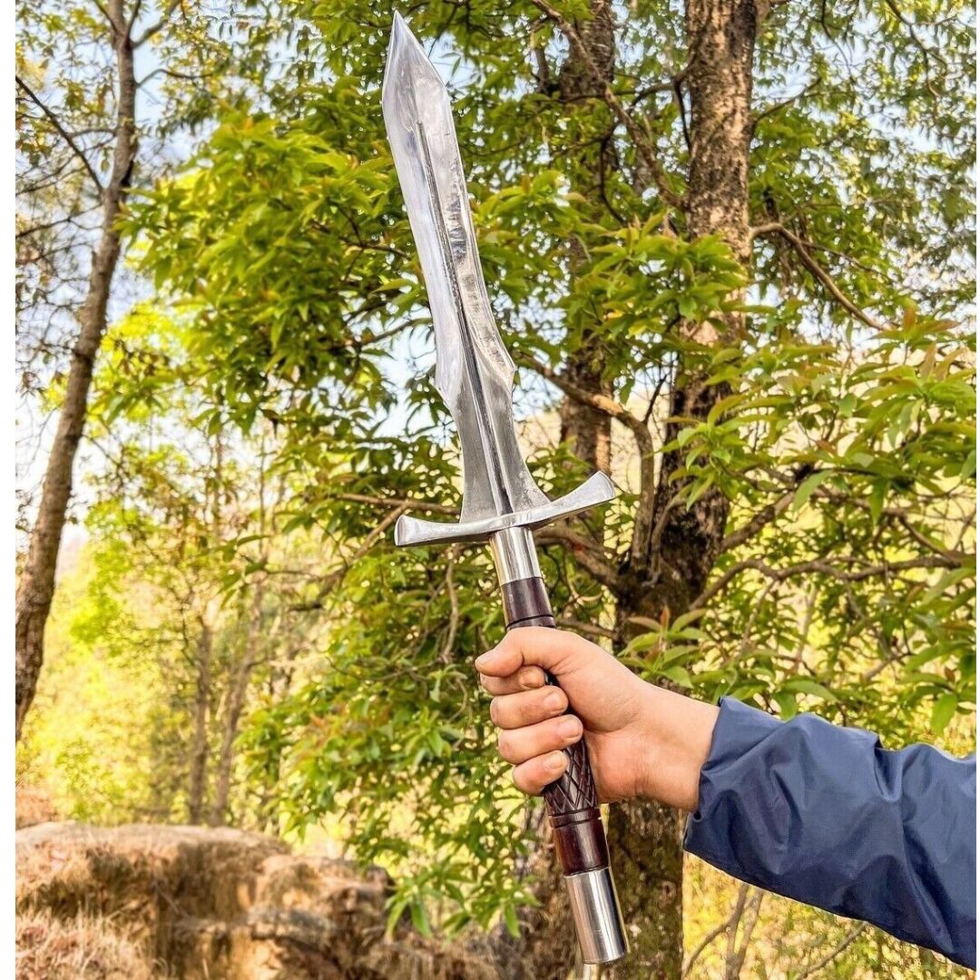 Custom Handmade Sword Double Edged Sword D2 Tool Steel Viking Outdoor Sword Edge (8).jpg