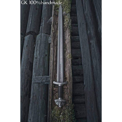 Forged Handmade Sword Damascus Steel Viking Sword Survival Double Edged Sword