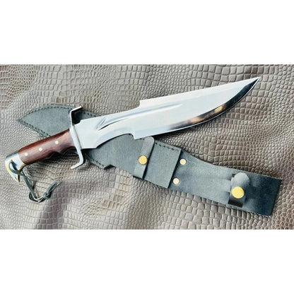 Mirror Polished Bowie Knife Custom Handmade Bowie Full Tang Hunt Survival Knife