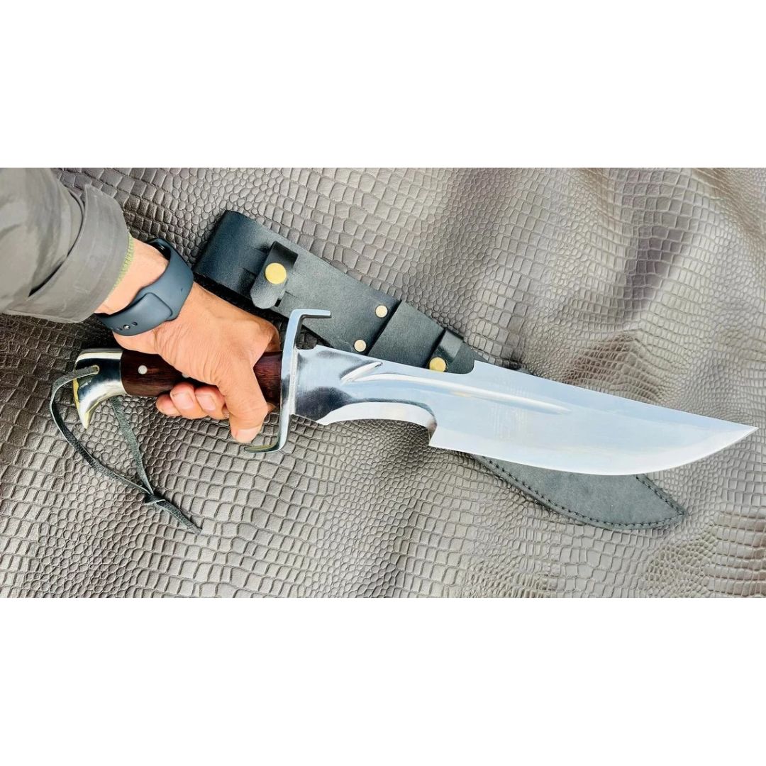 Mirror Polished Bowie Knife Custom Handmade Bowie Knife Survival Outdoor Knife (6).jpg