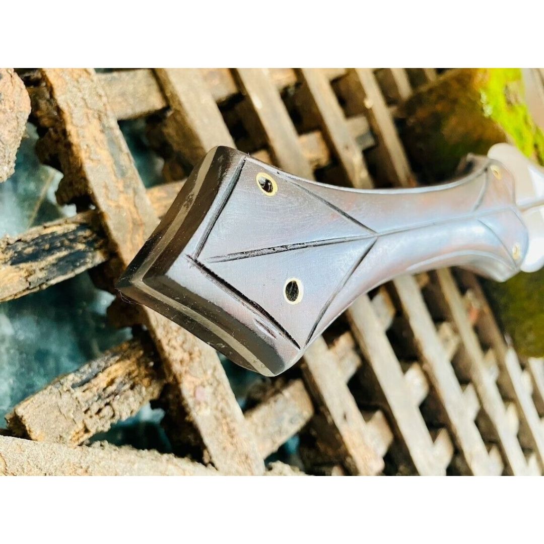 Full Tang Custom Handmade Sword D2 Tool Steel Survival Sword Double Edged Viking (4).jpg