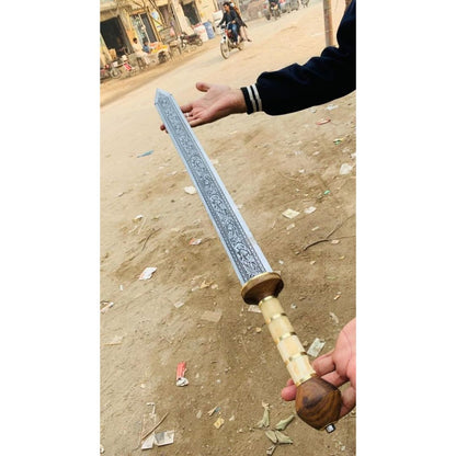 Gladius Sword Custom Handmade Double Edge Sword Camel Bone Handle Viking Sword (3).jpg