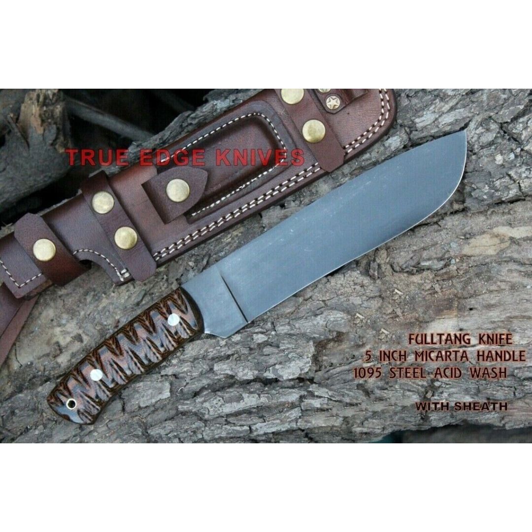 Acid Washed Hunting Knife Full Tang Custom Handmade Bowie Survival EDC Knife (2).jpg