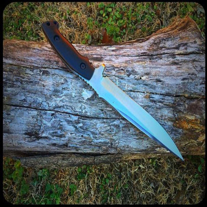 Custom Handmade Hunting Knife Black Micarta Handle D2 Tool Steel Survival EDC (3).jpg