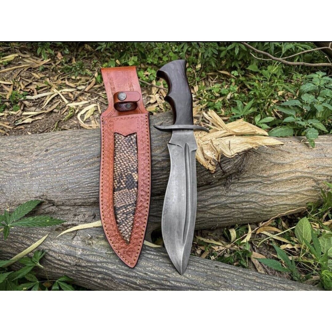Custom Handmade Bowie Knife Acid Washed Bowie Hidden Tang Survival Knife EDC New (2).jpg