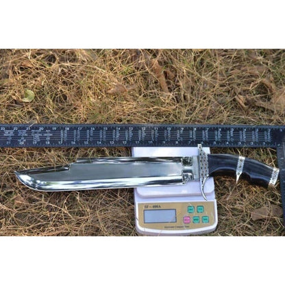 Custom Handmade Predator Bowie Knife Black Micarta Handle Bowie WFree Engraving (2).jpg