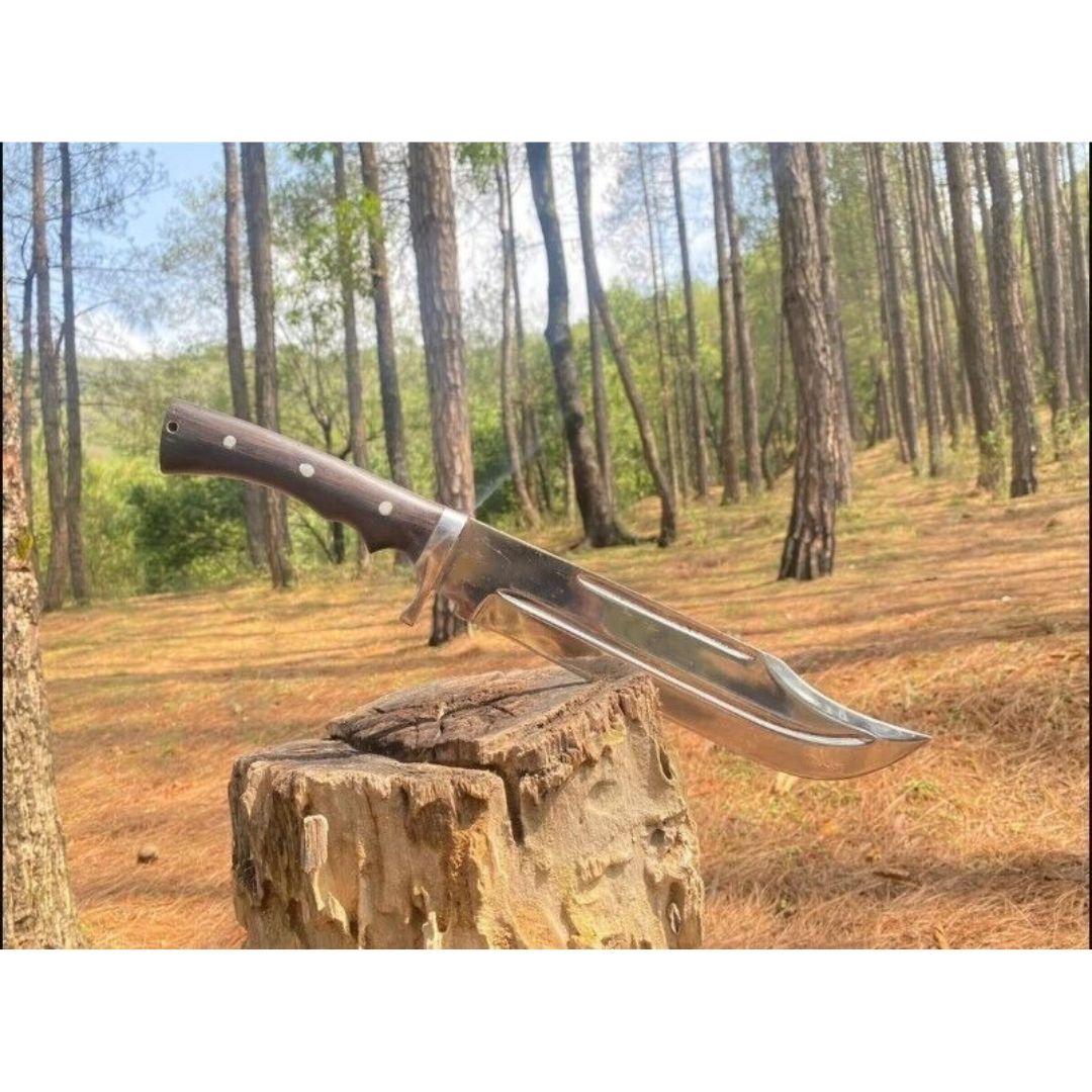 Large Mirror Polished Blade Bowie Knife Handmade Full Tang Hunting Survival Bowie Knife Camping