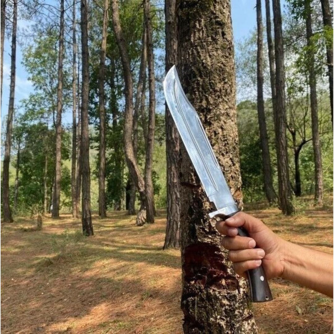 Large Mirror Polished Blade Bowie Knife Handmade Full Tang Hunting Survival Bowi (4).jpg