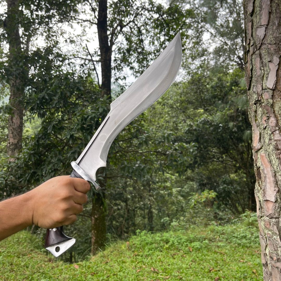 Custom Handmade Carbon Steel Bowie Knife Fixed Blade Full Tang Hunting Survival (5).jpg