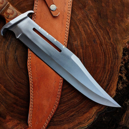 Custom Handmade Rambo Bowie Knife Full Tang Survival Bowie Hunting Knife Fixed (1).jpg