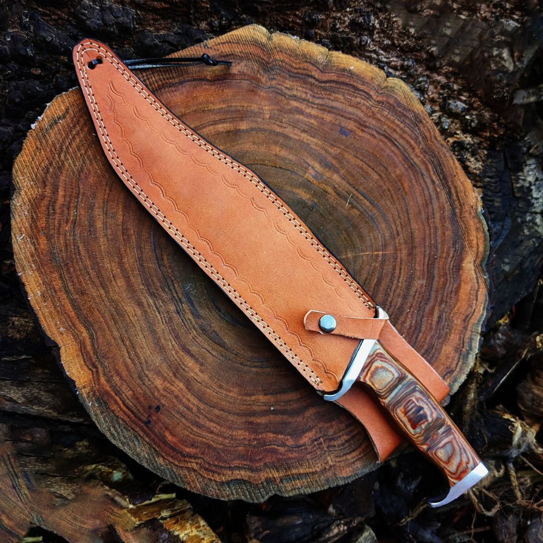 Custom Handmade Rambo Bowie Knife Full Tang Survival Bowie Hunting Knife Fixed (6).jpg