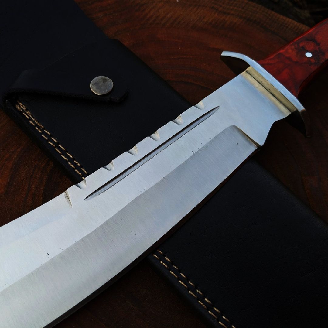 Custom Handmade Machete Knife Fixed Blade Knife Survival Bowie Knife D2 Steel (3).jpg