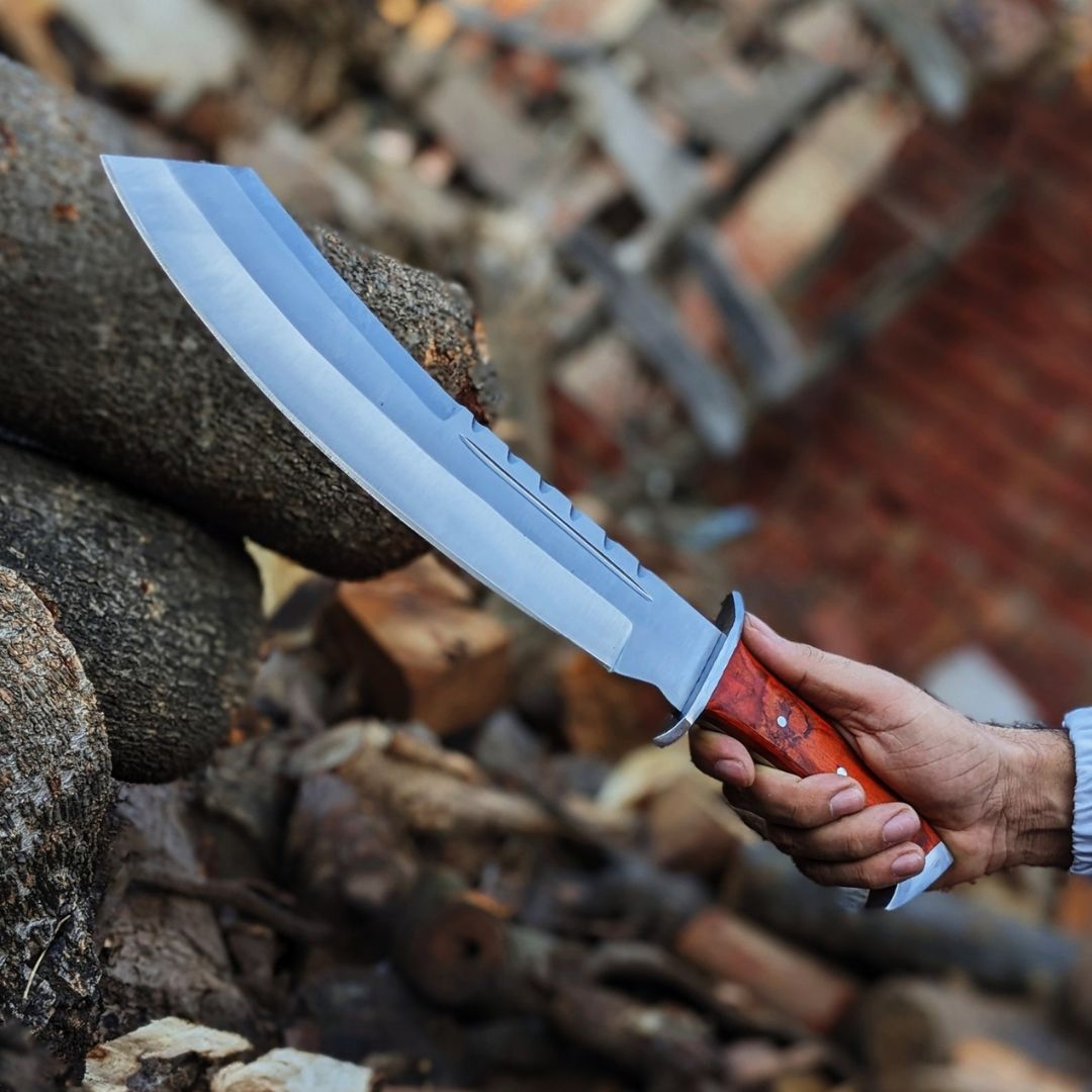 Custom Handmade Machete Knife Fixed Blade Knife Survival Bowie Knife D2 Steel (5).jpg