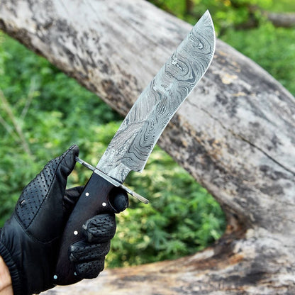 Full Tang Bowie Knife Damascus Hunting Bowie Survival Knife WFree Engraving (3).jpg